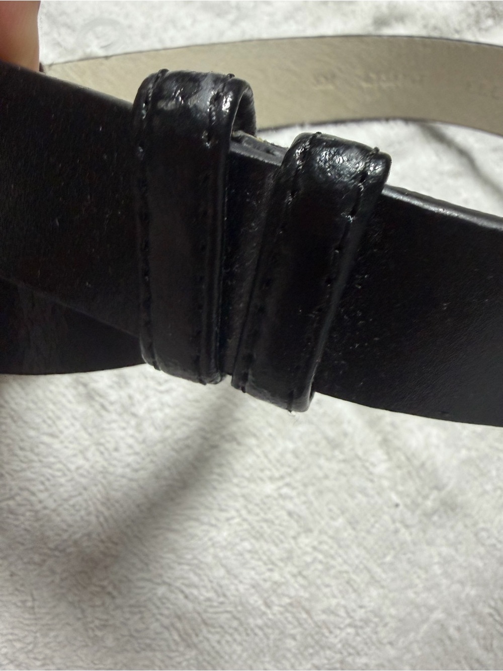 Ellen Tracy Black Leather Belt with Silver Metal Buckle - Picture 5 of 7